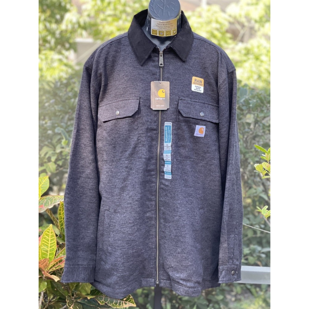 Carhartt Pawnee Shirt Jacket XL 104074 Gray Flannel Lined New with Tags